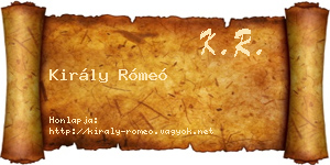 Király Rómeó névjegykártya